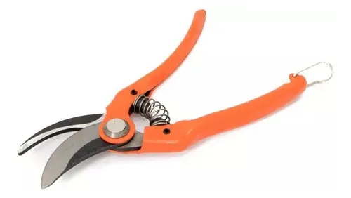 Tijera Poda Curva Tipo Bypass Aluminio Para Jardineria  Naranja